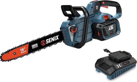 60V 16 Inch Cordless Chainsaw With Brushless Motor, 1800W Power, 26m/s Chain Speed, 4Ah Battery And Charger, Beginner Friendly Electric Chainsaw