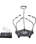 Soldering Helping Hands With 3X Magnifying Glass 4 Rotatable Alligator Clips Magnetic Base Stand Gooseneck Arms for PCB work