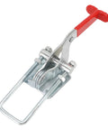 Heavy Duty Toggle Latch Clamp With Lever Handle Pull Lock for Cabinets, Boxes, Trucks, and Industrial Machinery, red handle