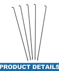 Five black steel spokes from Heavy Duty 14G 205mm Mountain Bike Spokes Set, Steel Black 36 Pieces