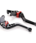Sick Adjustable Brake And Clutch Levers Fit Yamaha Raptor 660 700 YFZ450 Banshee Blaster Anodized Aluminum with red adjustment.