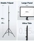 Bi Color LED Video Light Panel 15.4 Inch Two Pack 45W 3000K to 8000K Dimmable Photography Lighting with tripod and dimensions