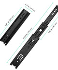 8 Inch Black Drawer Slides With Ball Bearing Glides And Mounting Screws, 6 Pairs, Heavy Duty Steel Runner Rails With Dimensions