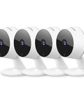 Four Pack Indoor 1080P Security Cameras With Motion Detection Night Vision And Two Way Audio For Slick Pet Monitoring Works With Alexa Phone App iOS Android And Web Access