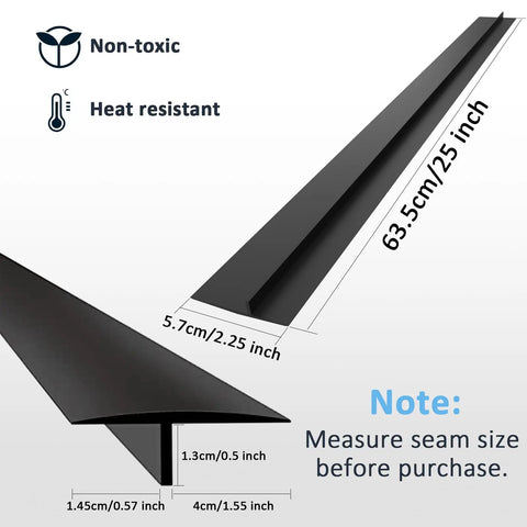 Silicone Stove Gap Cover 2 Pack 25 Inch Heat Resistant Gap Filler Seals Spills Between Counter Stovetop Oven Washer Dryer