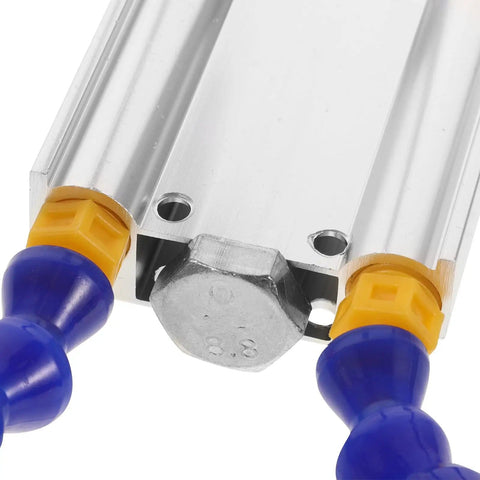 Close-up of the adjustable arms and base of the Four Arm Soldering Station With Flexible Arms And Weighted Base, Handy Helping Hands Tool Holder For PCB Repair And Electronic Welding Tasks, Space Saving Desk Stand For Precise, Hands Free Soldering And Assembly.
