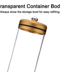 Keep Your Favorite Coffee Bean Stash Fresh In This Wall Mounted Dispenser Solid Transparent Acrylic Storage Container with gold lid.