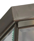 Close-up of 4 Light Beveled Glass Close To Ceiling Indoor Light Fixture in Antique Bronze with Clear Geometric Panels, Model P5789 20