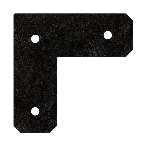 Black Powder Coated L Strap For 4x4 Posts ZMAX Galvanized 12 Gauge Steel Avant Collection corner bracket with three bolt holes