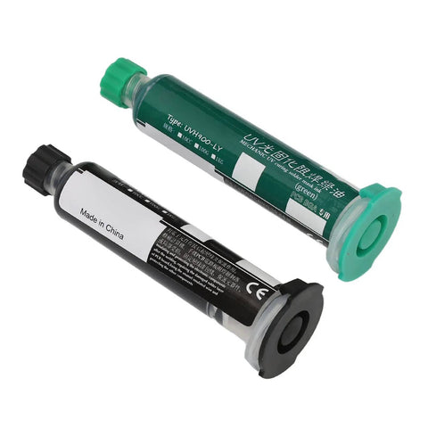 Curable Solder Ink Insulating Protective Coating For PCB Circuit Board Repair And Maintenance, 2 Pack 10cc, Black and Green tubes