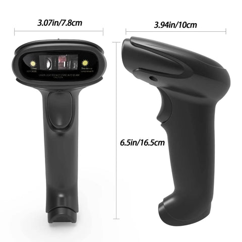 USB Laser Barcode Scanner Wired Handheld 1D Barcode Scanner Reader Black With 150 Scans Per Second LED Indicator And Buzzer