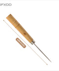 Heavy Duty Woodworking Scratching Awl A Kickass Leather Stitching Tool with 4.92 inch ergonomic wood grip for crafting.