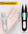 4.2 Inch Ultra Sharp Sewing Scissors With Wide Handle For Easy Grip Thread Snips Two Pack next to hand for size comparison.