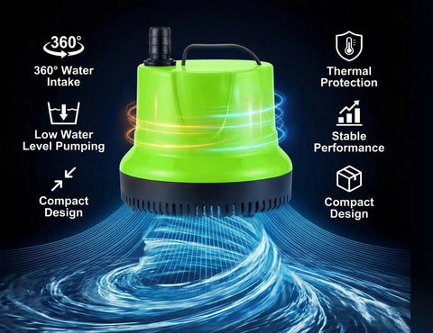 Submersible Pump For Fish Tanks Ponds Aquariums And Hydroponics 660 GPH Flow 40W With 8.2 Ft Lift 5 Ft Cord Includes 4 Nozzles