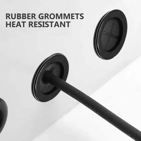Double Sided Rubber Grommet Kit 36 Pieces Round Hole Plugs For Cable Management And Wire Protection Gear Weather Resistant High Heat Durable Grommets That Shield Wires And Cables In Harsh Environments, black rubber grommet with cable