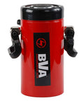 HD7513 Double Acting Hydraulic Cylinder 75 Ton 13 Inch Stroke With High Flow CH38F Coupler and Dust Cap, red steel body