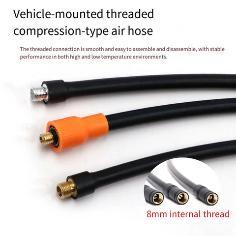 Heavy Duty Twist Lock Air Inflation Hose For Vehicles Leakproof Connector Smooth Threaded Design Ensures Air Tight Valve Seal, 8mm internal thread