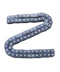 Heavy Duty T8F 8mm Drive Chain 74 Links for Razor Electric Dirt Quad 500 shown in a zigzag shape