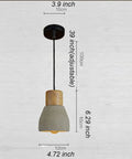 Gray Cool Concrete Pendant Light For Dining Room And Kitchen Bar Nordic Industrial Hanging Light Fixture with 100cm adjustable chain.