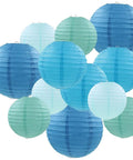 Blue Paper Lanterns Set Of 12 Assorted Sizes 6 Inch 8 Inch 10 Inch And 12 Inch Chinese Round Hanging Lamps For Home Decor Parties