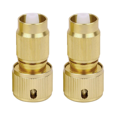 Upgrade Your Garden Game With These Awesome 2 Piece Expandable Hose Repair Kits Featuring Durable Aluminum Faucet Adapters And Solid Water Hose Connectors That Are Perfect For Fixing Leaks, Hooking Up Sprinklers, Or Just Making Your Outdoor Watering. two brass hose repair connectors