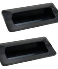 2 Pack Concealed Recessed Pull Handles Square Flush Hidden For Doors Drawers Cabinets Zinc Alloy Matte Black 4 X 2 Inch 96mm Hole Spacing