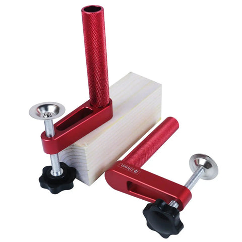 Rock Solid Aluminum Holdfasts For 19mm And 20mm Dog Holes Providing Secure Wood Gripping With Quick Release, red aluminum clamps on wood