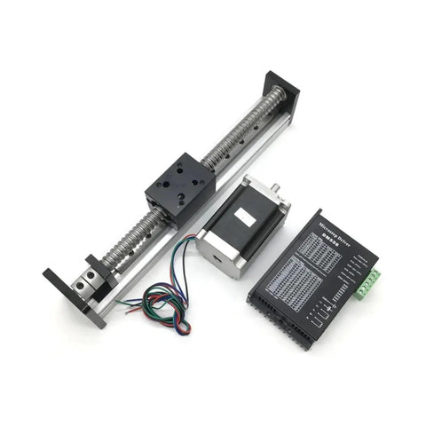 Badass Precision 42Mm Wide Linear Guide Actuator With Sfu1610 Ball Screw Slide Table Cnc Motor Kit components including motor and driver.