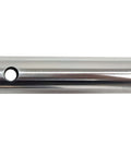 Steel boring bar for line boring machine, side view of long cylindrical rod with end hole