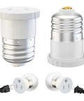2 Pack Light Socket To Outlet Adapter Converts E26 Light Socket Into 3 Prong Outlet Compatible With 2 Prong Polarized White