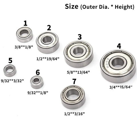 Router Bit Bearing Replacement Set For 12B 12P 15M 15Plus 24A 24X 35B 40A 70A Includes Bearings Set Screws Lock Ring And Hex Keys