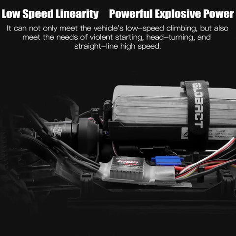 Beefed Up 80A Crawler ESC and 3542 Brushless Motor Kit mounted on RC crawler chassis for precision climb and explosive power
