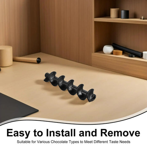 Chocolate Fountain Spiral Shaft Replacement Kit Four Piece Plastic Spiral Structure For Smooth Continuous Operation And Easy Maintenance Compatible With Various Chocolates For Home Parties And Family Gatherings, black