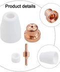 Premium 46-Piece Plasma Cutter Consumables Kit For Cut40 Plus Cut50 And 40D Machines with copper tips and ceramic nozzles.