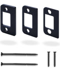 Heavy Duty Stainless Steel Door Strike Shim Spacer Plates Adjusts Loose Strikers Blocks Credit Card Prying Fixes Shrunk Wood Frames Yields Locktight Security With Zero Headaches Daily, three shim plates and screws.