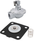 1-inch pulse valve assembly with diaphragm plate, mounting plate, and spring (two items shown)