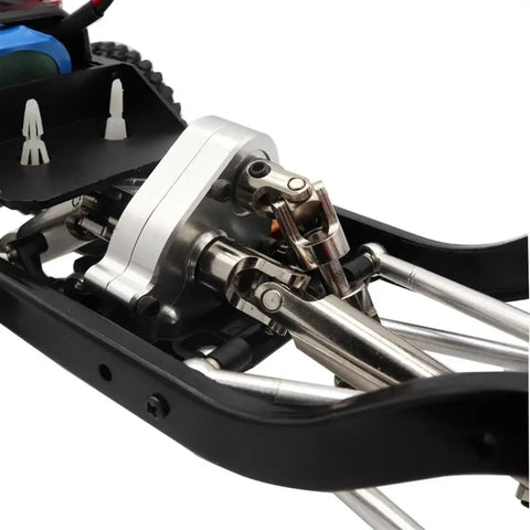 Metal Transmission Gearbox And Transfer Case Upgrade For 1/12 MN86 MN86S MN86K MN86KS MNG500 Crawler High Strength Aluminum Housing Enhanced Torque Impact Resistant Red Finish installed on RC chassis