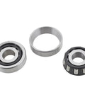 Beefed-Up Tapered Roller Wheel Bearing Conversion Kit With Two Inner And Two Outer Bearings, Races And Seals For 1947-1959 Chevy GMC Trucks And 1946-1954 Chevy Cars, Pontiac And Corvette Compatible showing bearings and race