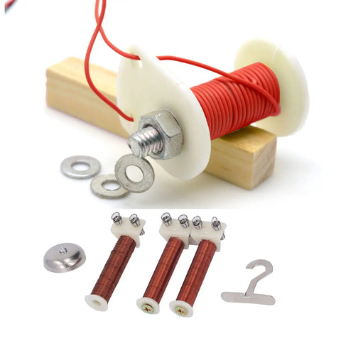 Classroom Magnetic Field Experiment Kit with Helical Coil and Electric Bell, copper winding and electromagnet components