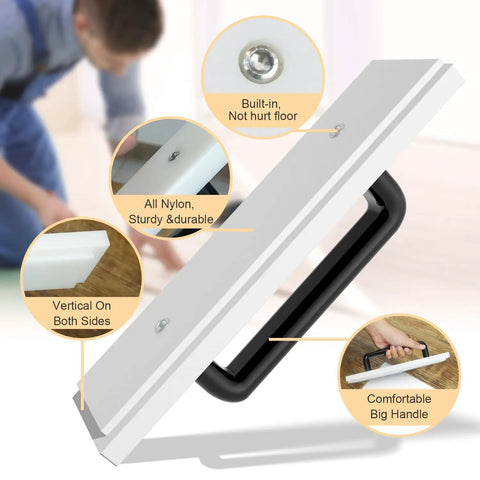 Vinyl Plank Flooring Tapping Block With Big Handle And Groove Design For Easy Install Protects Tongues And Edges From Damage 12 Inch Length Pro Grade Tool For Wood Floor Projects showing features.