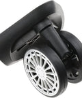 LKTCDGU Suitcase casters, black swivel wheels with silver accents for luggage and furniture replacement, set of four.