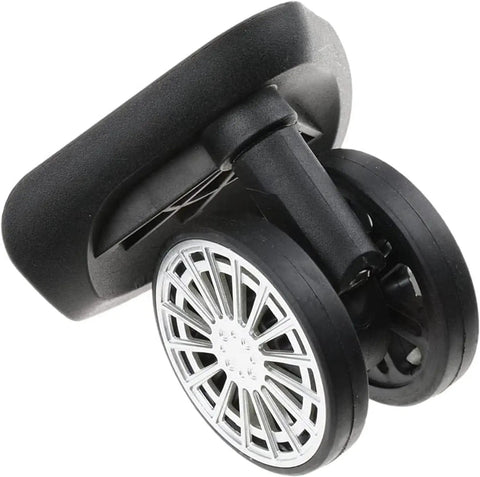 LKTCDGU Suitcase casters, black swivel wheels with silver accents for luggage and furniture replacement, set of four.