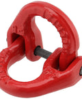 Heavy Duty Alloy Steel Coupling Links 4 Pack 1/4 Inch Grade 80 Hammer Lock Chain Connector red finish close-up view.