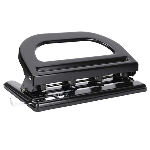 Heavy Duty 4 Hole Paper Punch With Built In Ruler For Up To 30 Sheets Adjustable Manual Hole Puncher Iron Construction