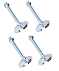 Rock Solid Heavy Duty Leveling Feet Set Of Four Thick Carbon Steel Adjustable Machine Support Legs with non-slip bases.