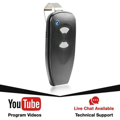 Marantec M3 2312 315 MHz Two Button Remote With Programming Pin for Garage Door Opener, quick setup, black design