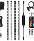 RGB Waterproof LED Strip Lights Kit With Dimmable 5050 Tape 4 Pre Cut 48Inch Strips RF Remote UL Listed Power Supply