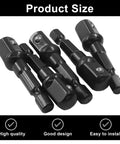 Five black steel extensions from Three Eighths To One Quarter Socket Adapter Kit Fifty Millimeter Long Black Steel Impact Extensions For Drills And Auto DIY Five Pack Heavy Duty CRV Tool Adapters For Power Tools