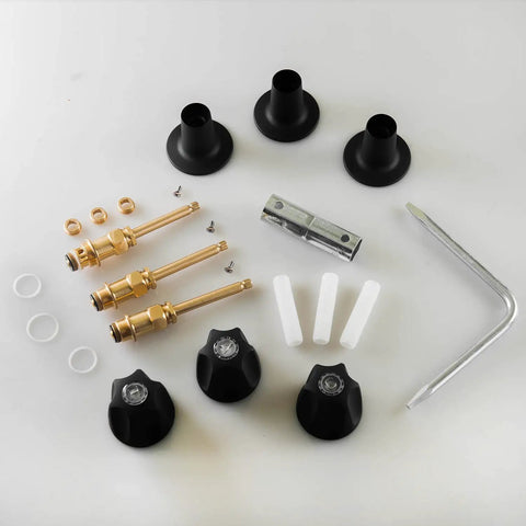 Three Handle Matte Black Tub And Shower Trim Kit For Pfister Faucets Heavy Duty All Metal Construction With Die Cast Zinc And Solid Brass