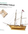 Wooden Mooring Tool Set Eye Kit For Model Rigging Supplies with wooden ship model and scale display tool, DIY enthusiasts